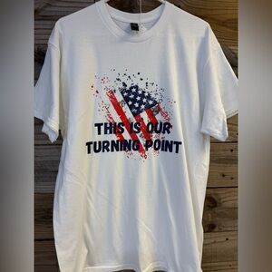 Gildan White Tee with American Flag Design